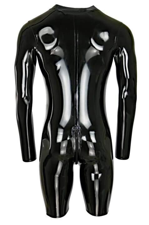 Latex Surfsuit Catsuit black, short arms & legs for men XXS-XXL